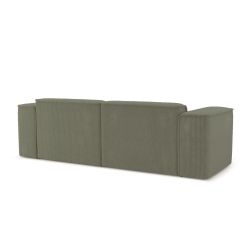Canapé droit fixe NUNA 3 places velours côtelé vert