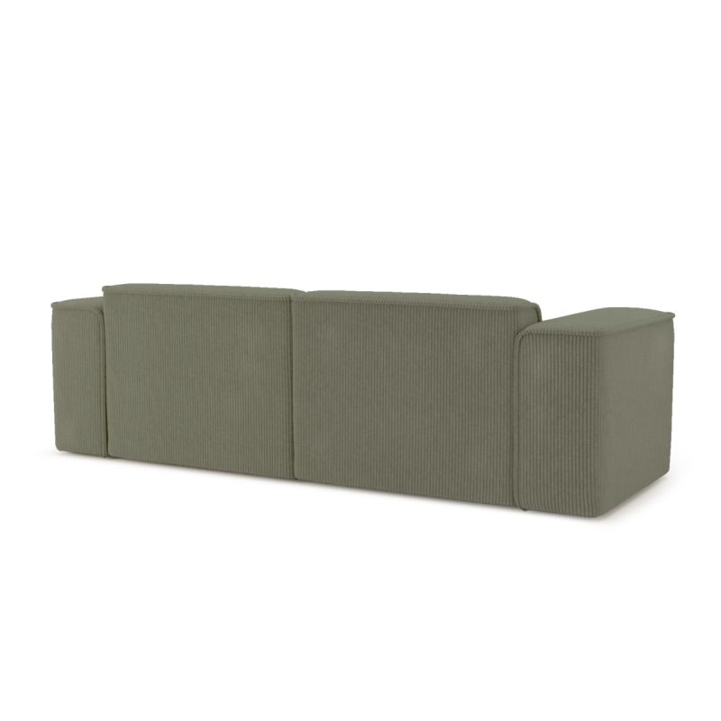 Canapé droit fixe NUNA 3 places velours côtelé vert