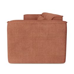 Canapé droit fixe NUNA 4/5 places tissu terracotta