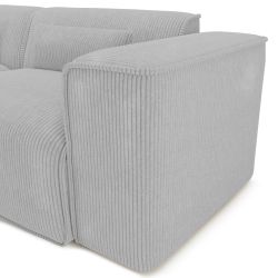 Canapé droit fixe NUNA 4/5 places velours côtelé gris