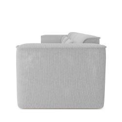 Canapé droit fixe NUNA 4/5 places velours côtelé gris