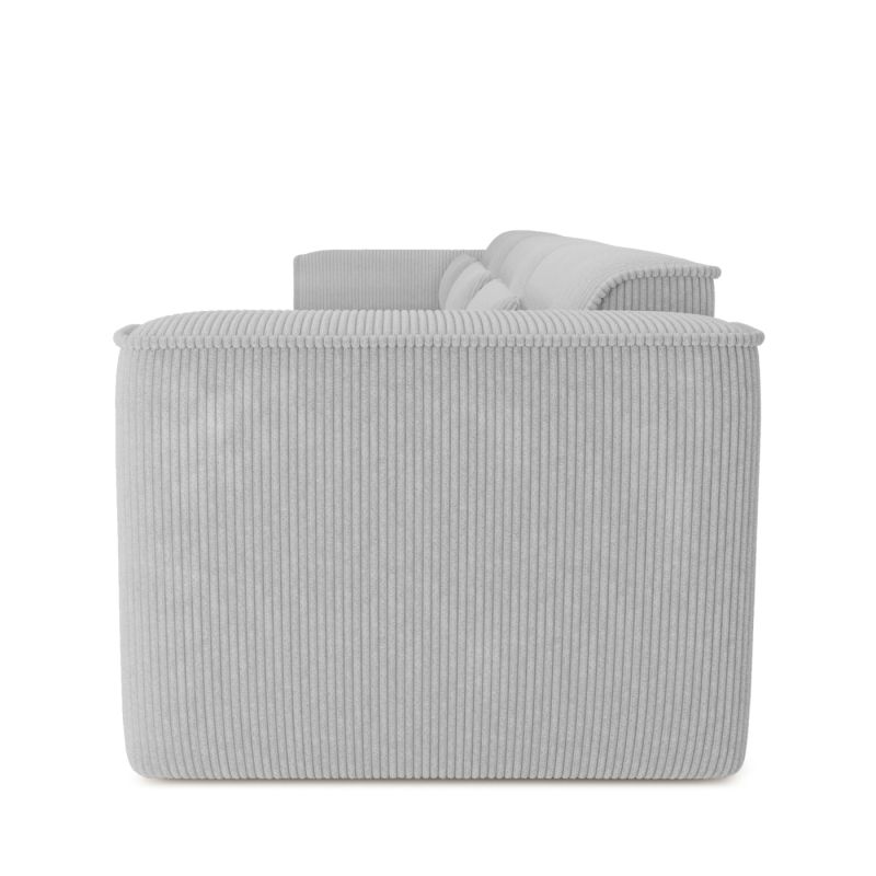 Canapé droit fixe NUNA 4/5 places velours côtelé gris