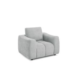 Ensemble canapé droit fixe 3 places + fauteuil 1 place KEREA tissu chenille gris