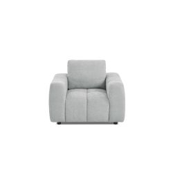 Ensemble canapé droit fixe 3 places + fauteuil 1 place KEREA tissu chenille gris