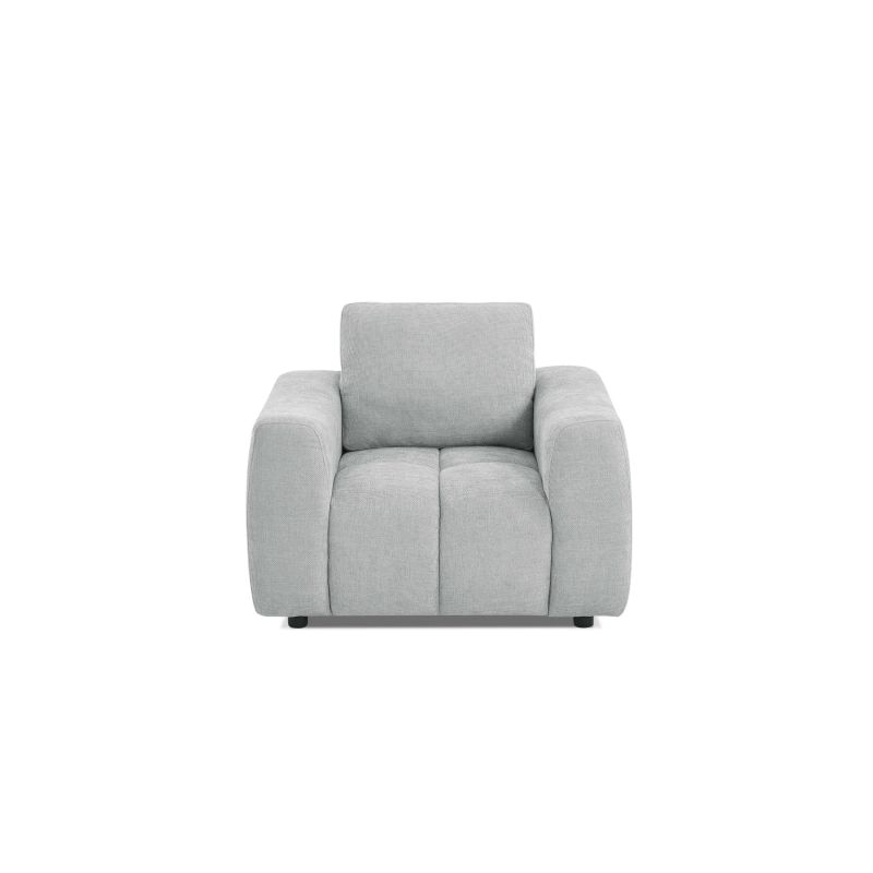 Ensemble canapés droits fixes 3+2 places + fauteuil 1 place KEREA tissu chenille gris