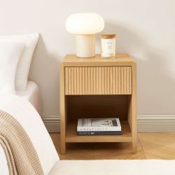 Lot 2 tables de chevet UTICA effet chêne