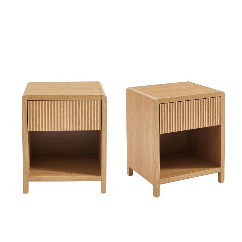 Lot 2 tables de chevet UTICA effet chêne