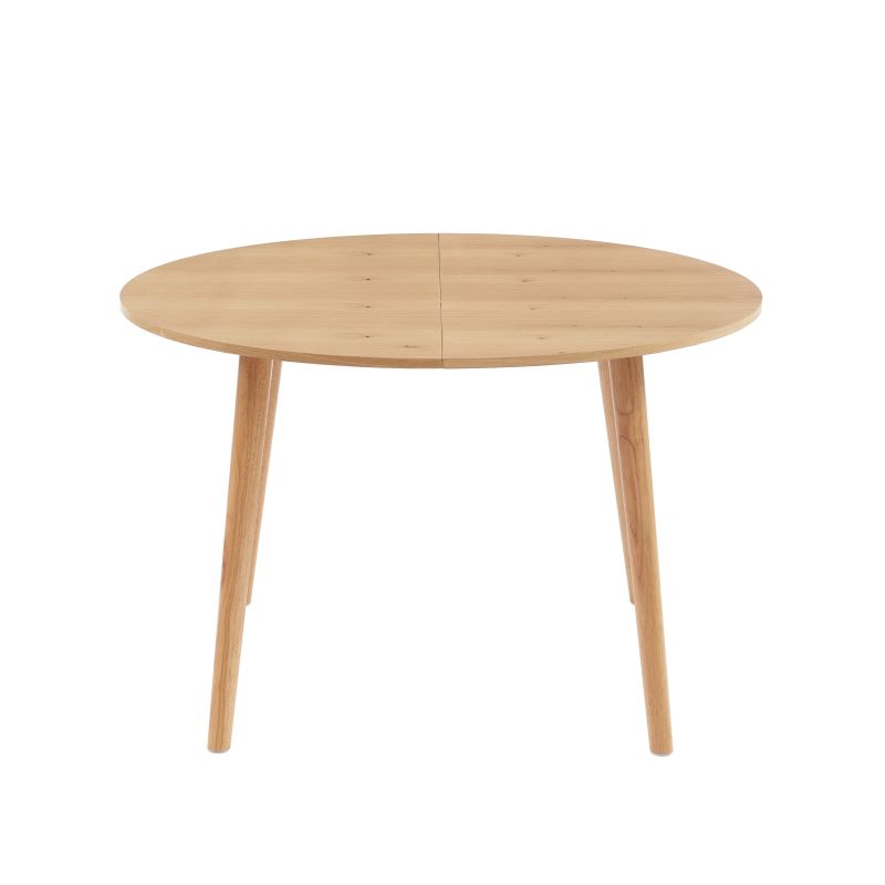 Ensemble repas table extensible ORACLE placage chêne et lot de 2 chaises NOA tissu beige