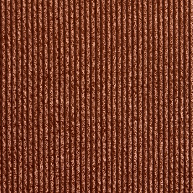 Ensemble repas table extensible ORACLE placage chêne et lot de 4 chaises ELLA velours côtelé terracotta et cannage