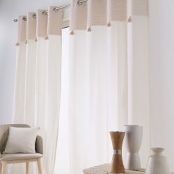 Coussin carré FANY 45x45cm déhoussable en coton et polyester écru