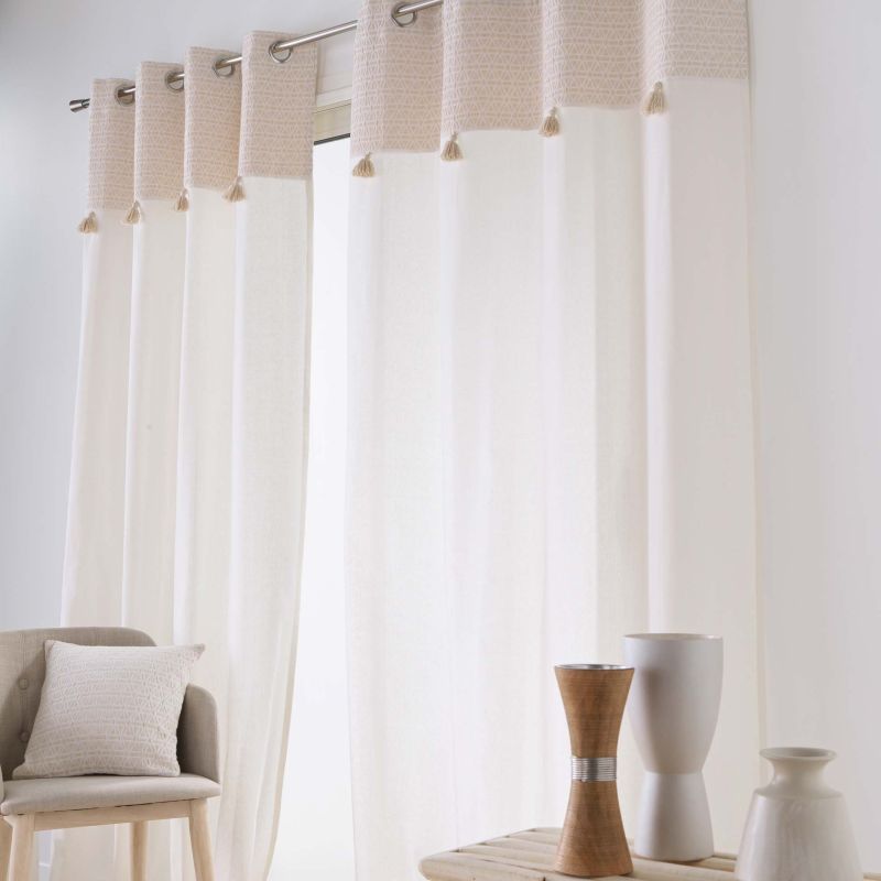 Coussin carré FANY 45x45cm déhoussable en coton et polyester écru