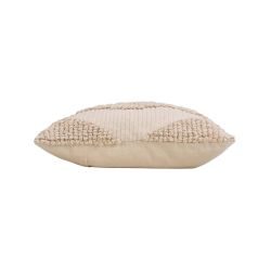 Coussin carré TRAS 45x45cm déhoussable en coton et polyester beige