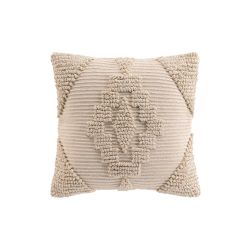 Coussin carré TRAS 45x45cm déhoussable en coton et polyester beige