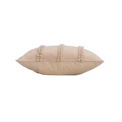 Coussin carré GAEL 45x45cm déhoussable en coton et polyester beige