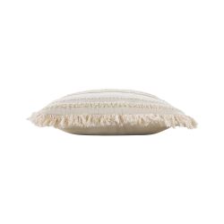 Coussin carré ESER 40x40cm déhoussable en coton tissé beige