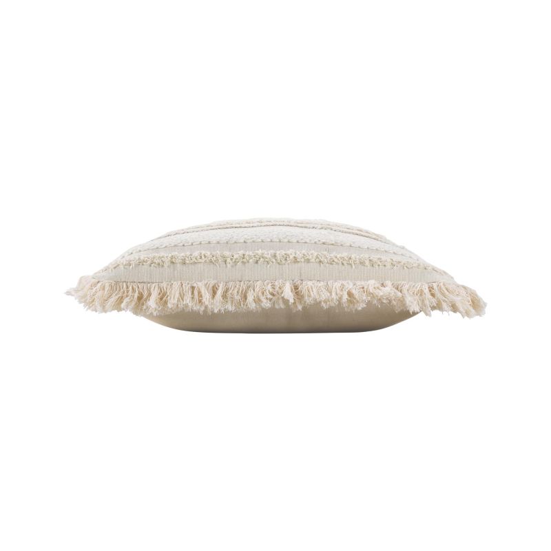 Coussin carré ESER 40x40cm déhoussable en coton tissé beige