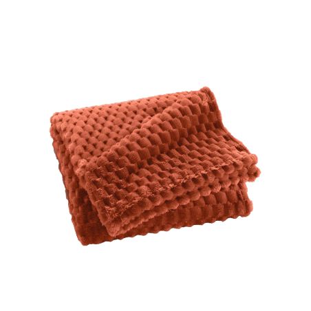 Plaid doux BOFY terracotta 125x150 cm