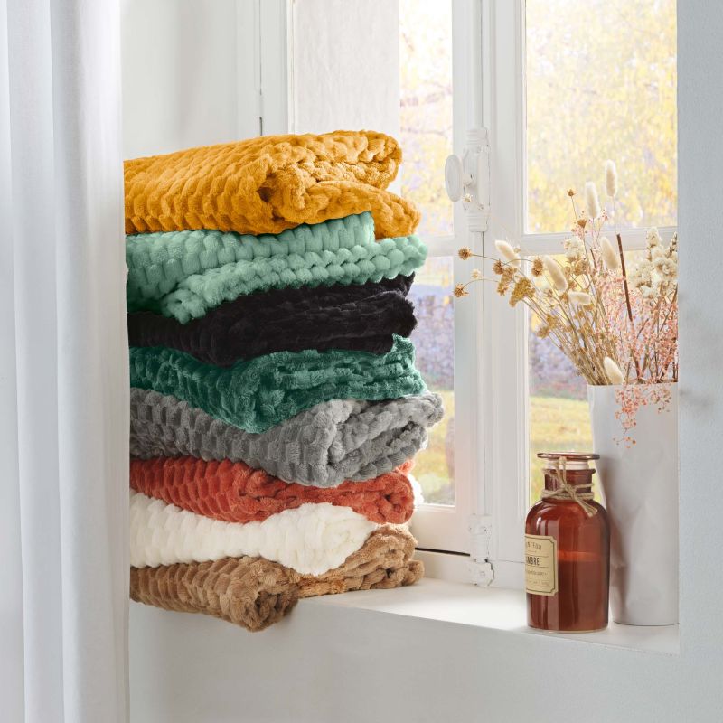 Plaid doux BOFY terracotta 125x150 cm