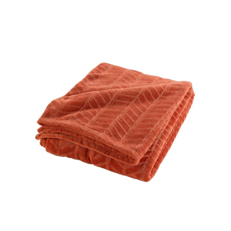 Plaid doux SAJY terracotta 180x220 cm
