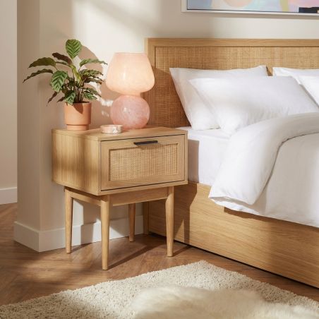 Table de chevet AMANA cannage rotin