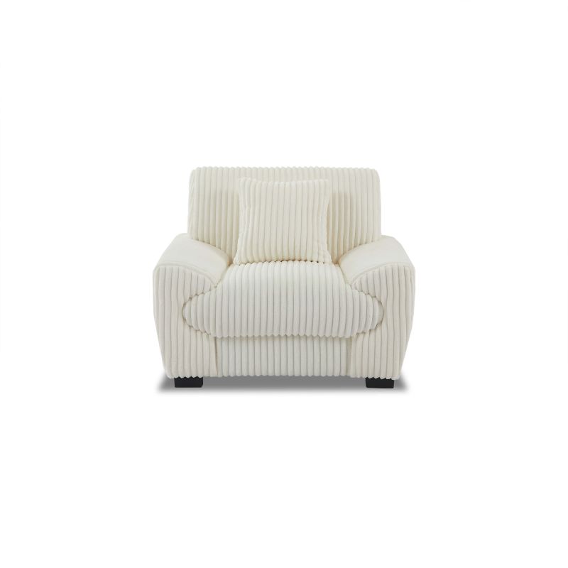 Fauteuil fixe ADEA 1 place velours côtelé beige