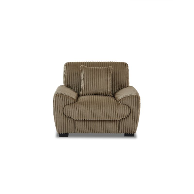 Fauteuil fixe ADEA 1 place velours côtelé marron
