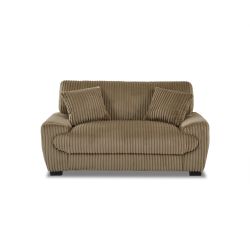 Ensemble canapés droits fixes 3+2 places ADEA velours côtelé marron