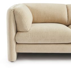 Canapé droit fixe NIKKI 2 places velours texturé beige