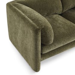 Canapé droit fixe NIKKI 2 places velours texturé vert