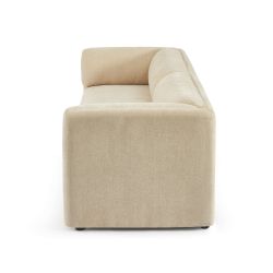 Canapé droit fixe NIKKI 3 places velours texturé beige