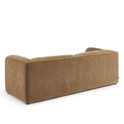 Canapé droit fixe NIKKI 3 places velours texturé marron