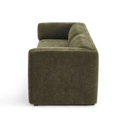 Canapé droit fixe NIKKI 3 places velours texturé vert