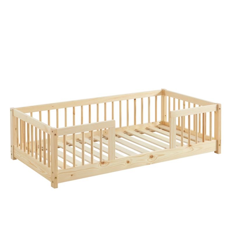 Lit enfant avec barrières EDEN 70x140 pin massif sommier inclus