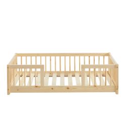 Lit enfant avec barrières EDEN 70x140 pin massif sommier inclus