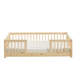 Lit enfant avec barrières EDEN 70x140 pin massif sommier inclus