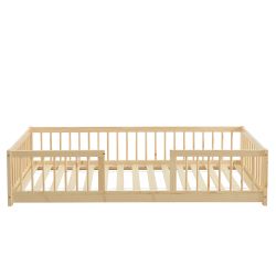 Lit enfant avec barrières EDEN pin massif 90x190 sommier inclus