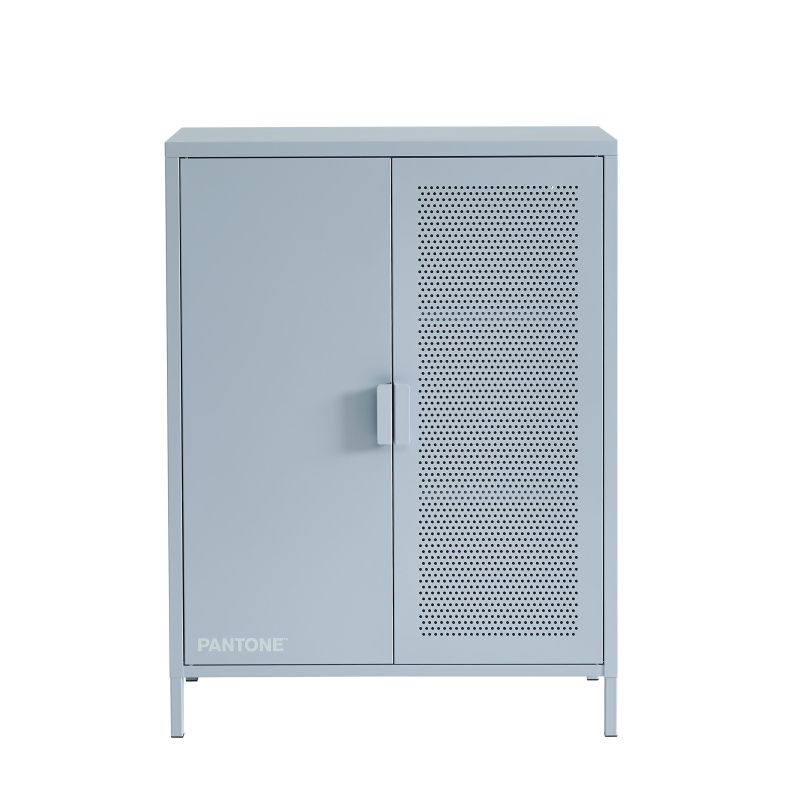 Buffet PANTONE métal gris bleu 2 portes 75cm
