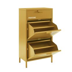 Meuble à chaussures PANTONE métal jaune moutarde 55cm