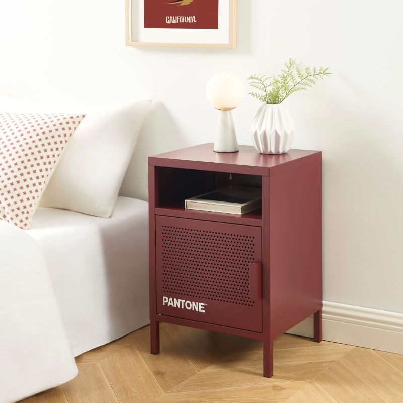 Table de chevet PANTONE métal bordeaux 40cm