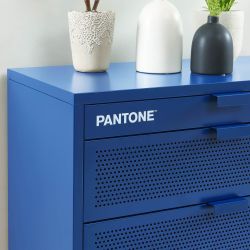 Commode PANTONE métal 4 tiroirs bleu électrique 80 cm