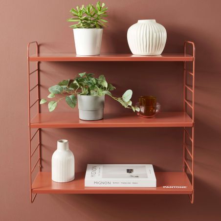 Etagère murale 3 niveaux PANTONE métal terracotta 60,5x20cm