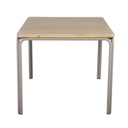 Ensemble repas table ASTI bois d'acacia FSC 160cm et lot de 4 chaises ELLA velours côtelé écru