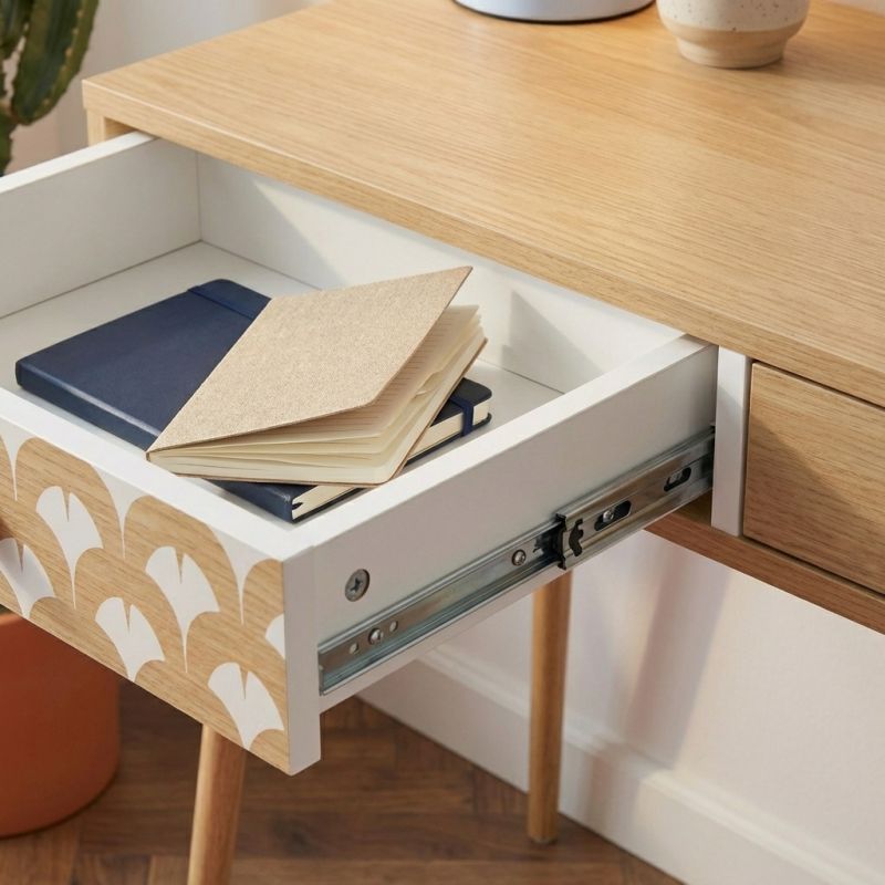 Bureau UTAHblanc et effet chêne 100cm