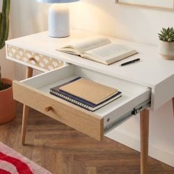 Bureau UTAHblanc et effet chêne 100cm