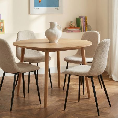 Table à manger ORATELLO ronde placage chêne 120cm