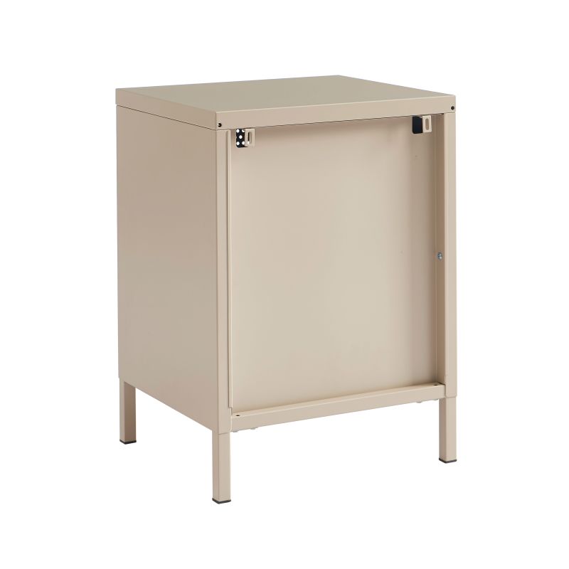 Table de chevet PANTONEmétal taupe double tiroirs 40cm