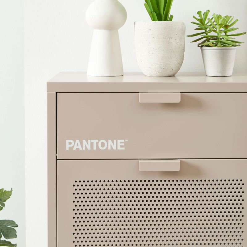 Meuble à chaussures PANTONE métal taupe 55cm