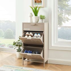 Meuble à chaussures PANTONE métal taupe 55cm