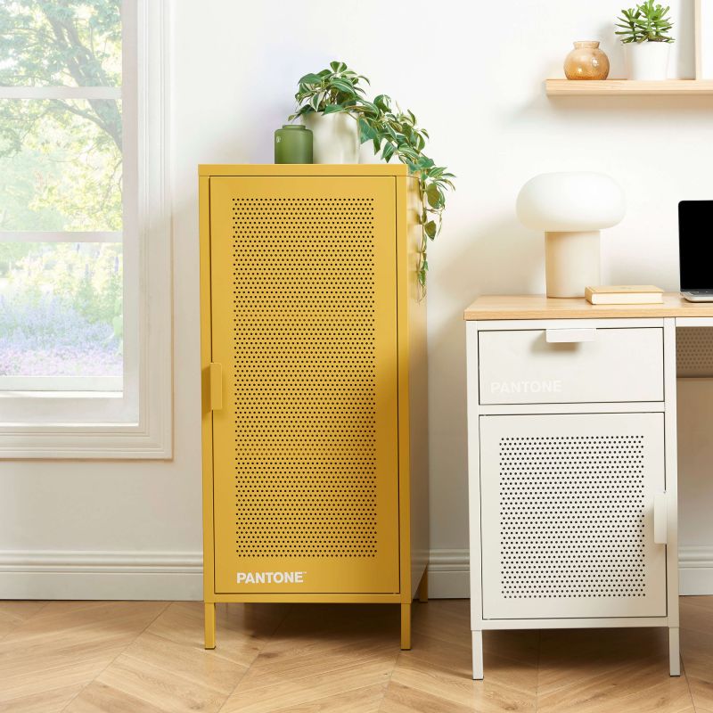 Caisson de bureau PANTONE métal jaune moutarde h105cm