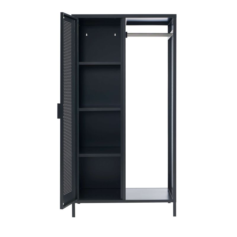 Vestiaire PANTONE métal gris anthracite avec penderie h145cm